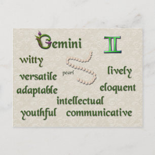 Gemini zodiale Merkmale Postkarte