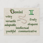 Gemini zodiale Merkmale Postkarte (Vorderseite)
