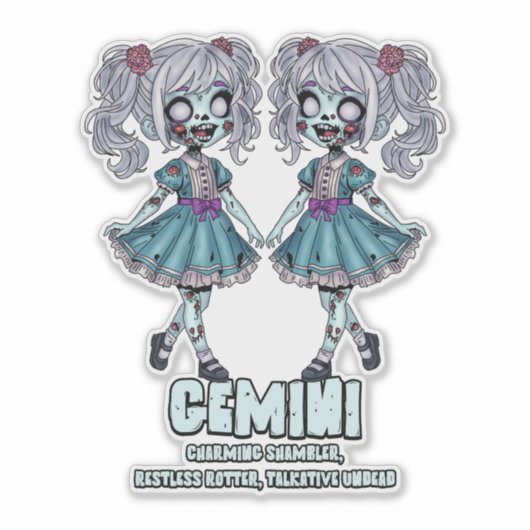 Gemini Zombies Aufkleber (Vorderseite)