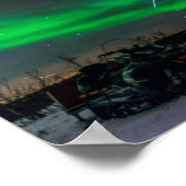 Geminid Meteor und die Nordlichter in Schweden Poster (Ecke)
