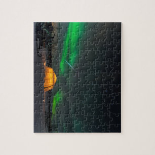 Geminid Meteor und Nordlichter über Schweden Puzzle