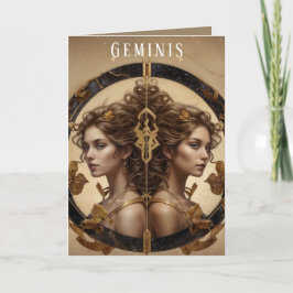 Geminis Female Birthday Card Feiertagskarte