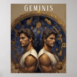 Geminis Male Astrologisches Poster