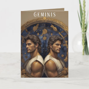 Geminis Male Birthday Card Feiertagskarte