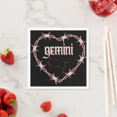 Geminis Sternbild Gothic Dark Celestial Art Serviette (Beispiel)