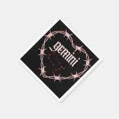 Geminis Sternbild Gothic Dark Celestial Art Serviette (Ecke)