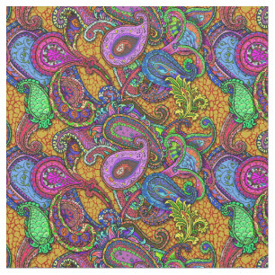 Gemisch-Paisley-Gold Stoff