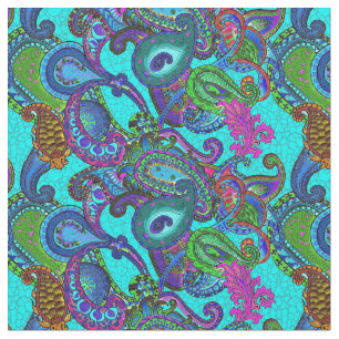 Gemisch Paisley im Blau, dunkel Stoff