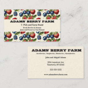 Gemischte Beeren Beerenfarm Farmstand U-Pick Visitenkarte