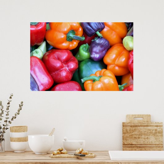Gemischte Bell-Paprikaschoten Poster (Küche)