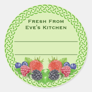 Gemischte Berries mit keltischer Rundkonservierung Runder Aufkleber