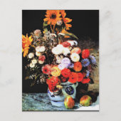 Gemischte Blume in einem Erden-Geschirr, Postkarte (Vorderseite)