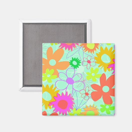 Gemischte Blume Magnet (Vorderseite/Rückseite)