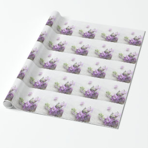 Gemischte Blume mit alter Hintergrundmusik Geschenkpapier