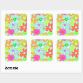 Gemischte Blume Quadratischer Aufkleber (Blatt)