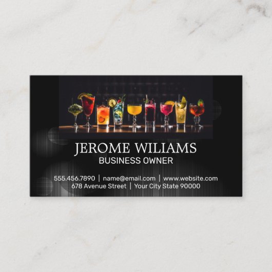Gemischte Cocktailgetränke | Restaurant Visitenkarte (Vorderseite)