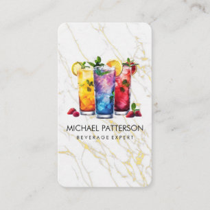Gemischte Cocktails / Barkeeper / Restaurant Visitenkarte