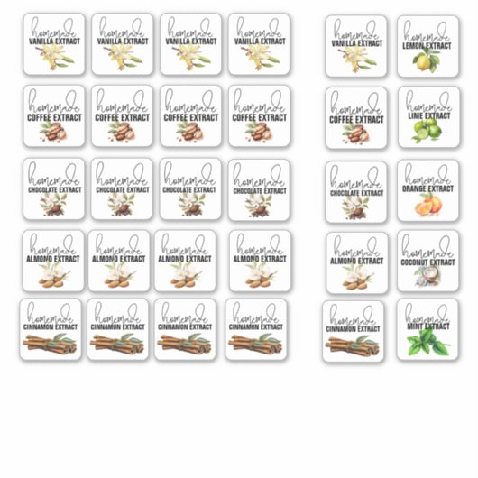 Gemischte Extraktgeschmacksstoffe Set 1 Aufkleber (Vorderseite)