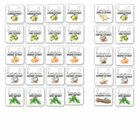 Gemischte Extraktgeschmacksstoffe Set 2 Aufkleber (Vorderseite)