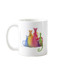 Gemischte Familie von 5, Watercolor-Kunst-Tasse