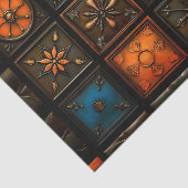 Gemischte Fliesen - braun, orange, blaue OM3 Decou Seidenpapier (Ausschnitt)