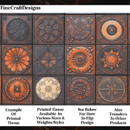 Gemischte Fliesen - OM4 Dekoupage in texturierten Seidenpapier