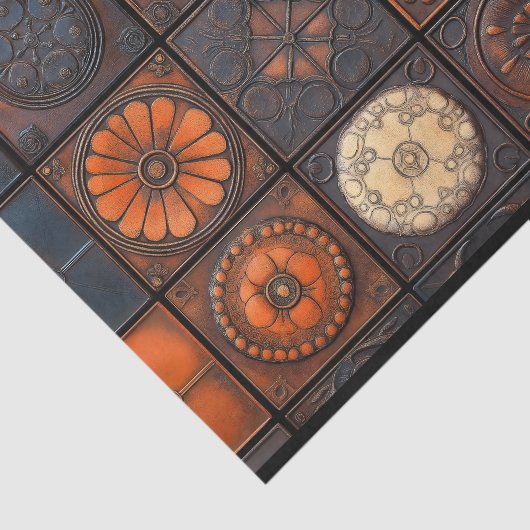 Gemischte Fliesen - OM4 Dekoupage in texturierten  Seidenpapier (Ausschnitt)