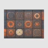 Gemischte Fliesen - OM4 Dekoupage in texturierten  Seidenpapier (Vorderseite)