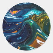 Gemischte Flüssigkeiten Runder Aufkleber (Vorderseite)