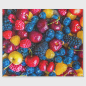 Gemischte frische Früchte und Beeren Geschenkpapier (Flach)