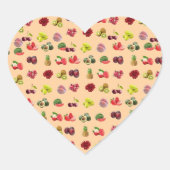 gemischte Früchte, Herz-Aufkleber (Vorderseite)