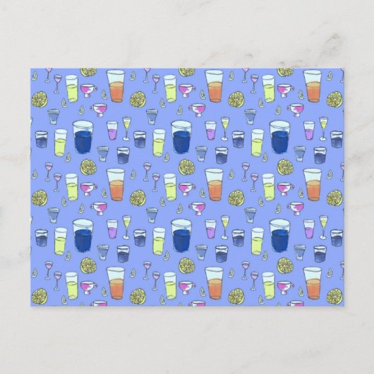 Gemischte Getränke auf Blue Postcard Postkarte (Vorderseite)