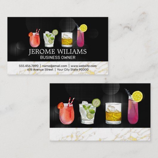 Gemischte Getränke | Sperrung Visitenkarte (Vorne/Hinten)