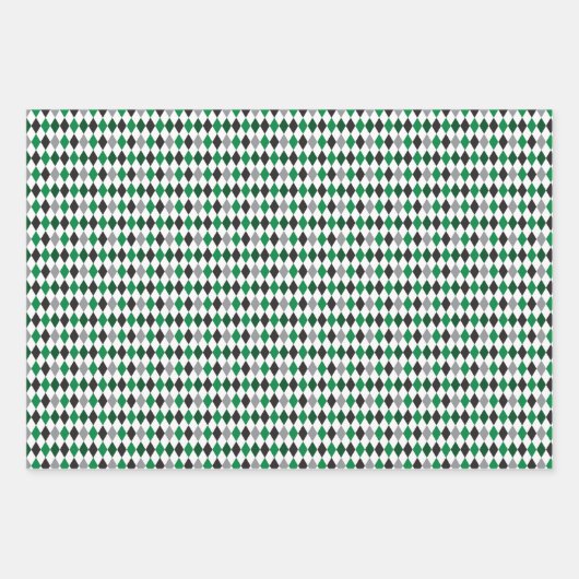 Gemischte grün-schwarze Muster Geschenkpapier Set (Vorderseite 2)