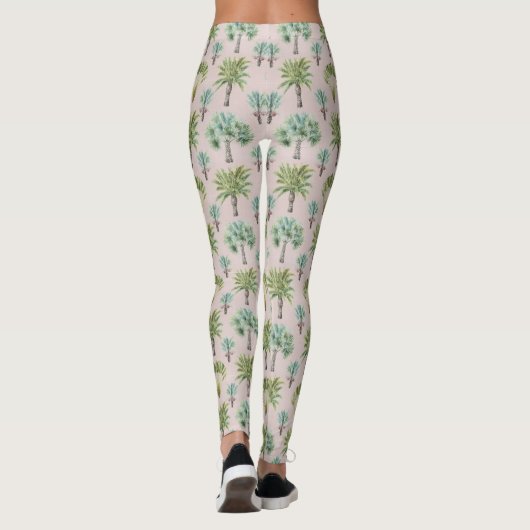 Gemischte grüne Palmen Leggings (Rückseite)