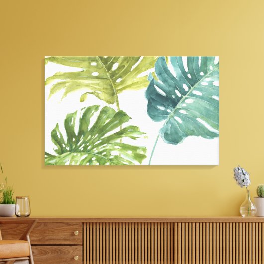 Gemischte Grüntöne | Tropische Palmen Leinwanddruck (Insitu (Wohnzimmer))
