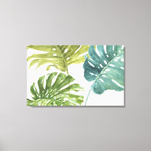 Gemischte Grüntöne | Tropische Palmen Leinwanddruck (Vorderseite)