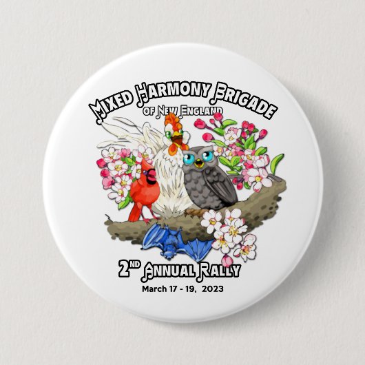 Gemischte Harmony Brigade of New England 2023 Button (Vorderseite)