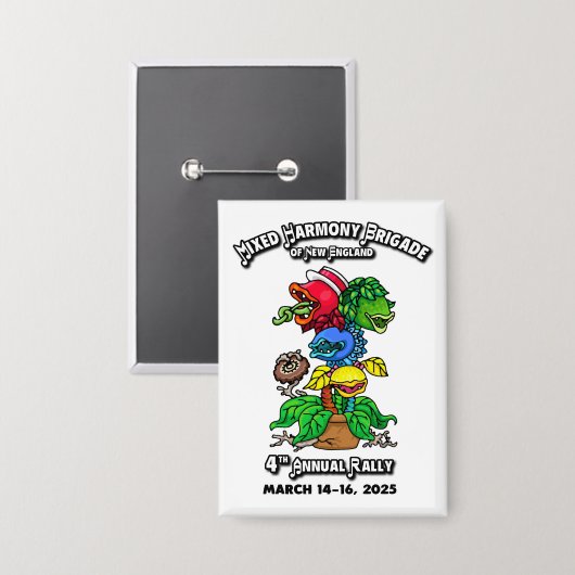 Gemischte Harmony Brigade of New England 2025 Button (Vorderseite/Rückseite)