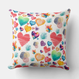 Gemischte Herzen Kissen
