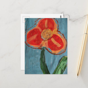 Gemischte Medien-Blume Postkarte