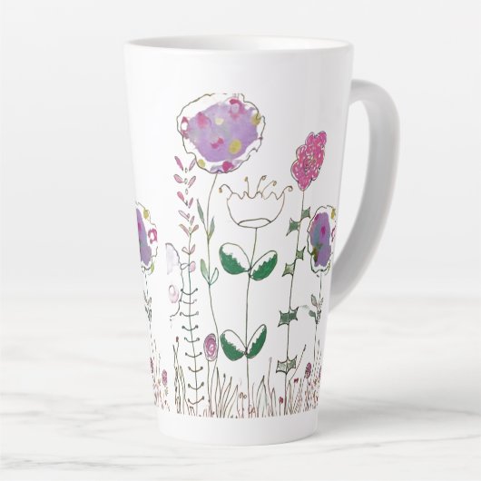 Gemischte Medien Blumen Milchtasse (Rechte Ecke)