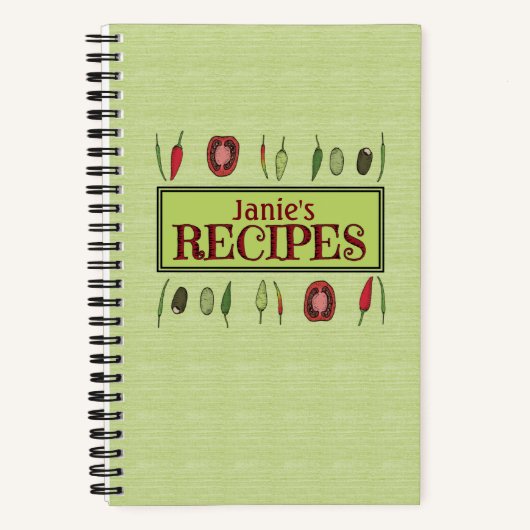 Gemischte Paprikaschoten Persönliches Spiralrezept Notizblock (Vorderseite)