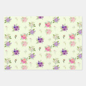 Gemischte Pastell-Sommerblumen Geschenkpapier Set (Vorderseite 3)