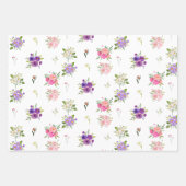 Gemischte Pastell-Sommerblumen Geschenkpapier Set (Vorderseite 2)