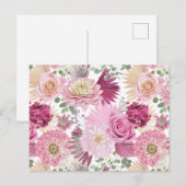 Gemischte rosa Gartenblumen Postkarte (Vorne/Hinten)