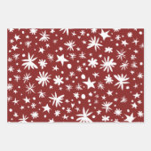 GEMISCHTE Rot- und Weißstars Recyclingfähige Weihn Geschenkpapier Set (Vorderseite 3)