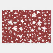 GEMISCHTE Rot- und Weißstars Recyclingfähige Weihn Geschenkpapier Set (Vorderseite 2)