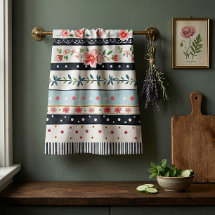 Gemischte shabby chic Muster Geschirrtuch