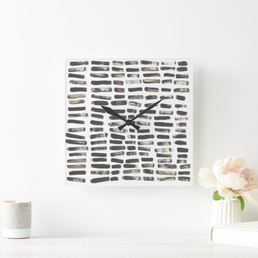 Gemischte Signale III Quadratische Wanduhr (Zuhause)